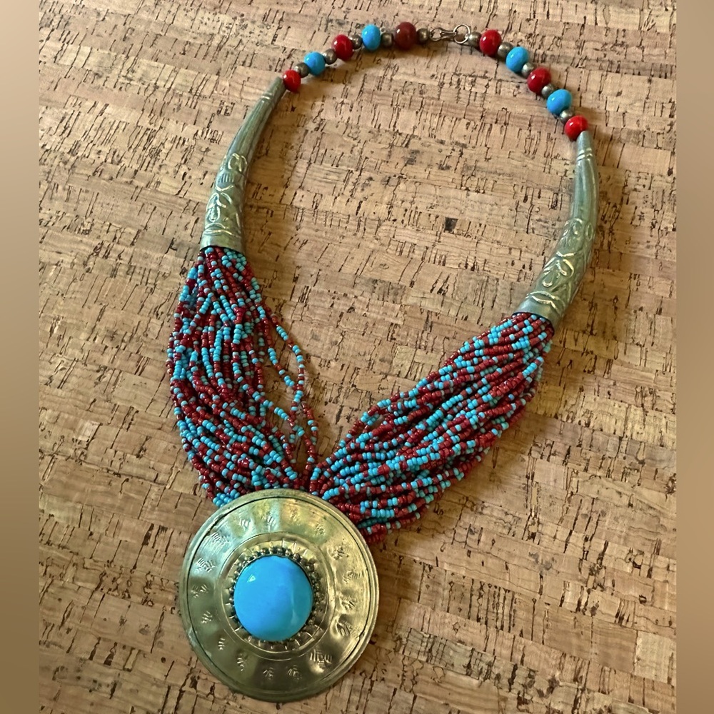 Vintage Handmade Beaded Necklace